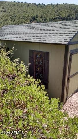 view of shed