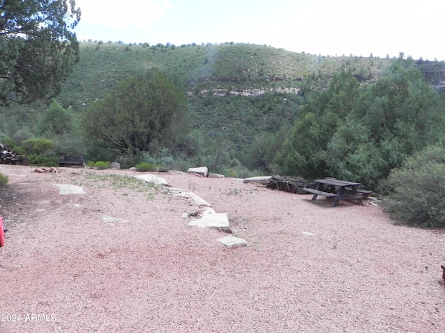 view of yard featuring a view of trees