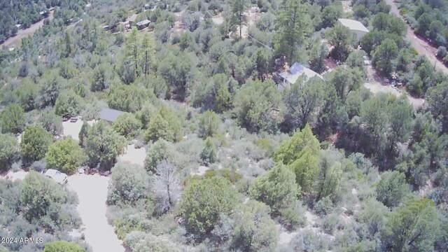 birds eye view of property featuring a view of trees