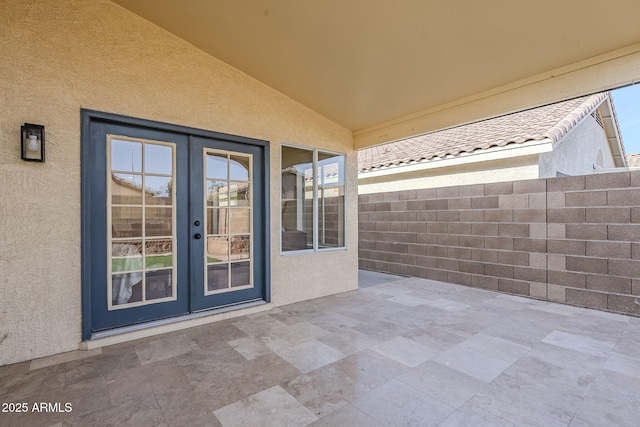 view of patio with french doors