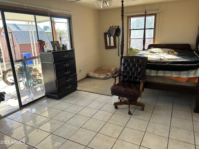 view of tiled bedroom