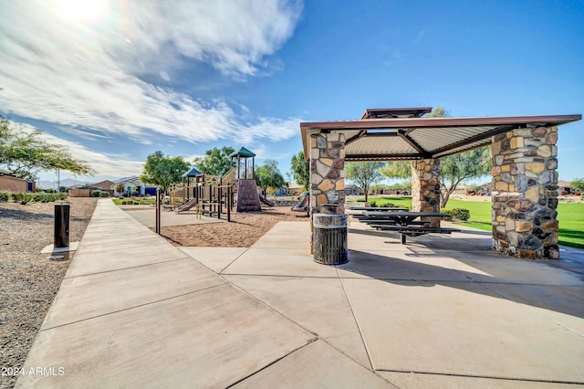 view of home's community featuring a playground and a gazebo