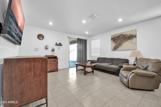 view of tiled living room