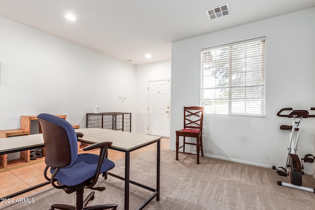 view of carpeted office