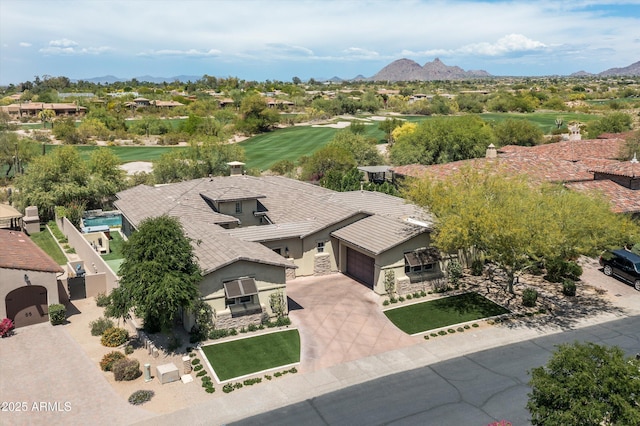 8240 E Wingspan Way, Scottsdale, AZ 85255 - aerial view of residential area featuring mountains and a local golf course