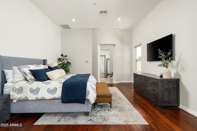 8240 E Wingspan Way, Scottsdale, AZ 85255 - bedroom with wood finished floors, recessed lighting, and baseboards