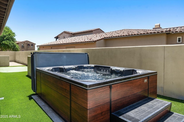 8240 E Wingspan Way, Scottsdale, AZ 85255 - view of patio featuring a hot tub