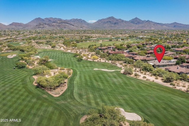 8240 E Wingspan Way, Scottsdale, AZ 85255 - aerial perspective of suburban area featuring mountains and a golf course