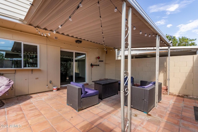 view of patio featuring outdoor lounge area