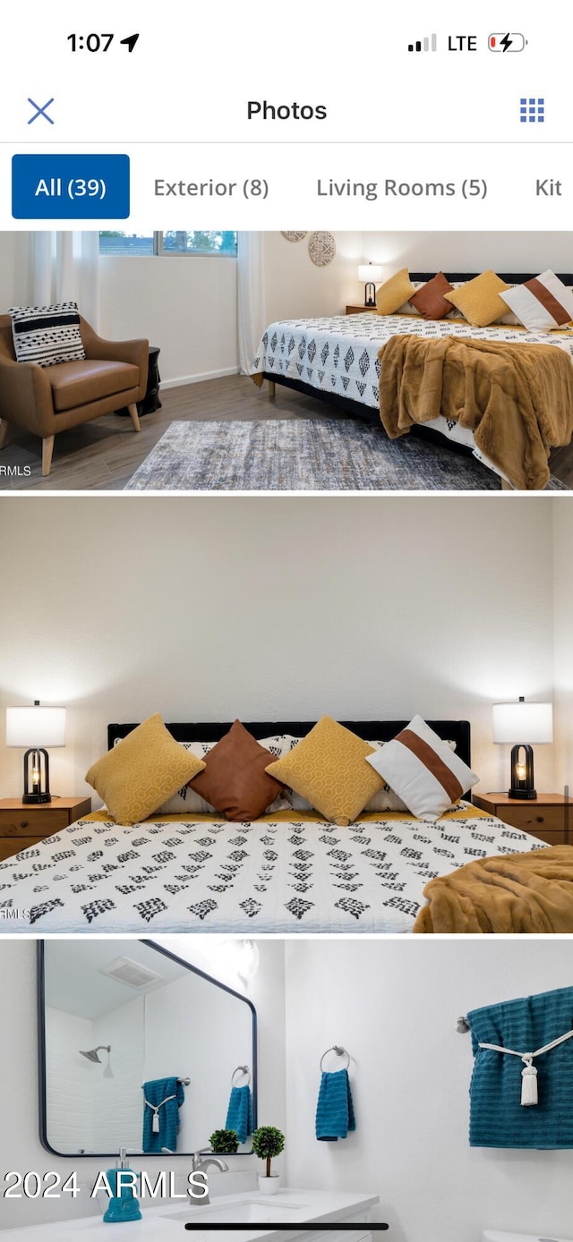 bedroom featuring wood-type flooring