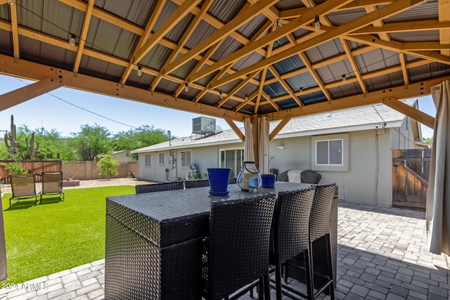 view of patio / terrace with a gazebo