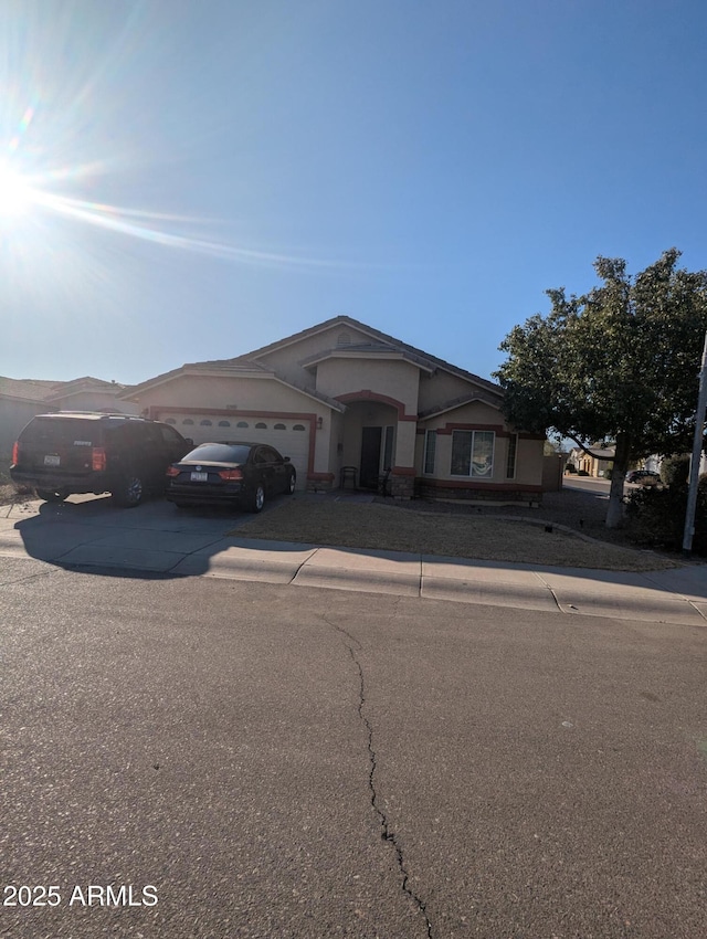 view of front facade with a garage