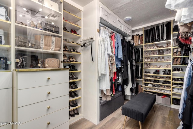 spacious closet featuring wood finished floors