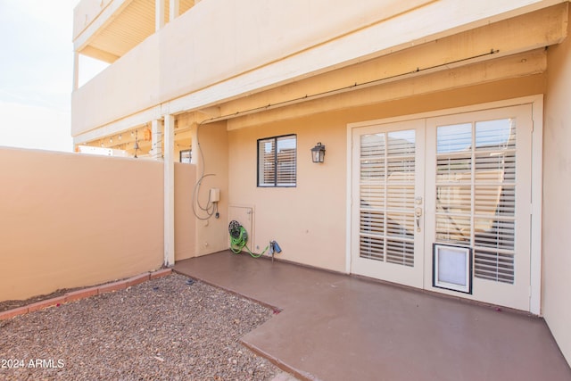 view of patio featuring french doors