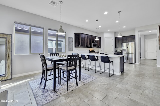 dining area with sink