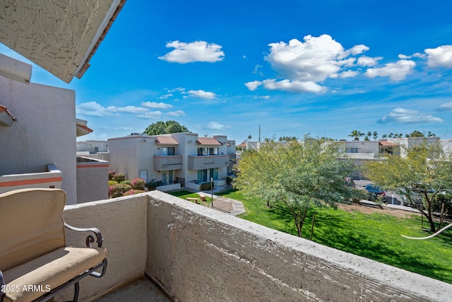 balcony with a residential view