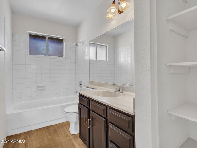 17838 N 45th Ave, Glendale, AZ 85308 - bathroom featuring toilet, vanity, shower / bath combination, and wood finished floors