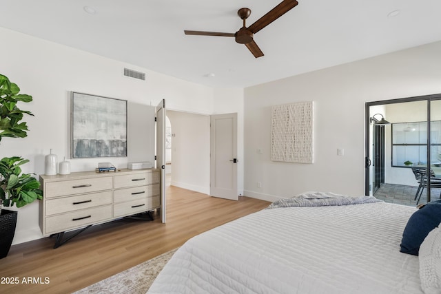 14401 N 60th Pl, Scottsdale, AZ 85254 - bedroom featuring light wood-style flooring and ceiling fan