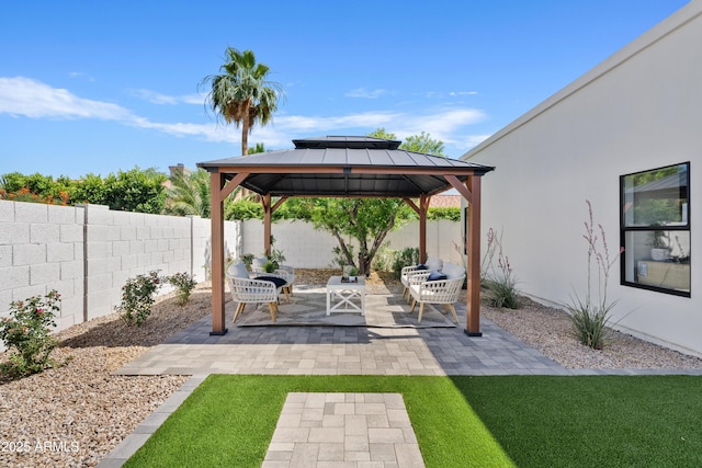 14401 N 60th Pl, Scottsdale, AZ 85254 - fenced backyard featuring a gazebo, a patio area, and an outdoor hangout area