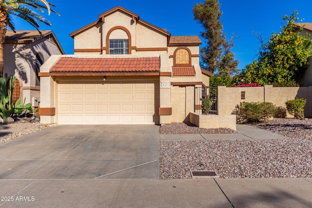 view of front facade with a garage