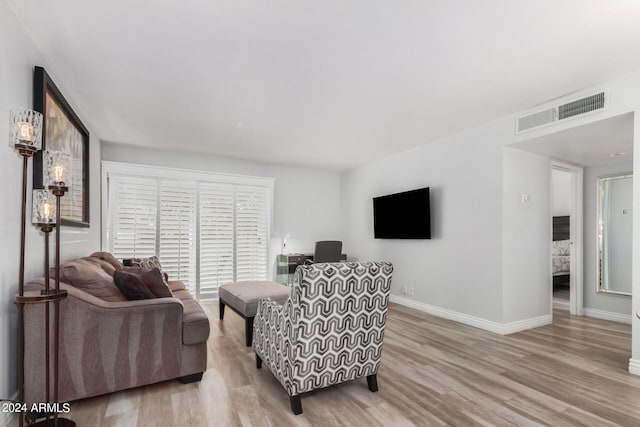 living room featuring light hardwood / wood-style flooring