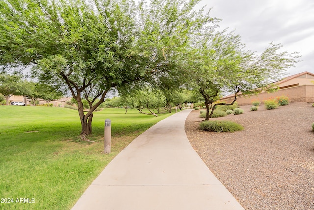 view of home's community featuring a lawn