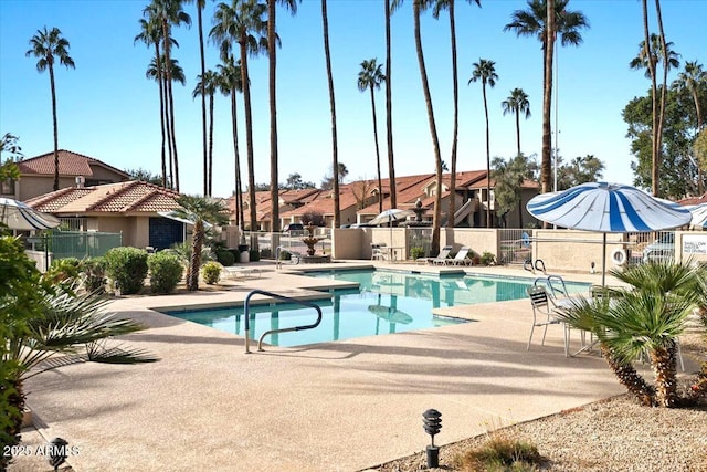 view of pool with a patio area