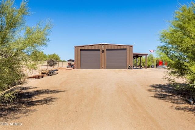 view of garage