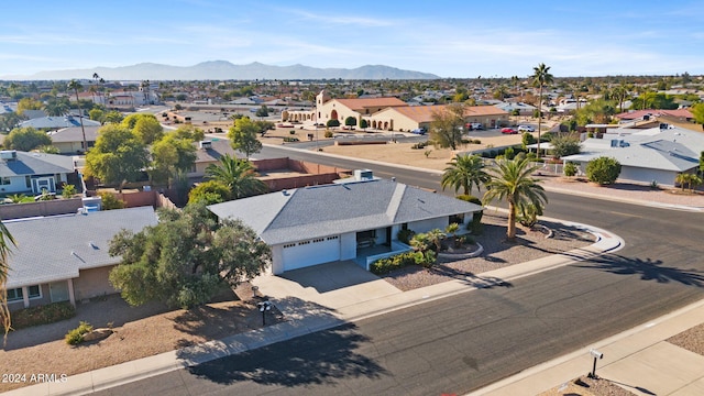 bird's eye view featuring a mountain view