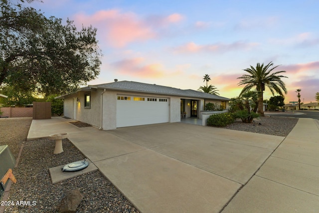 prairie-style house with a garage