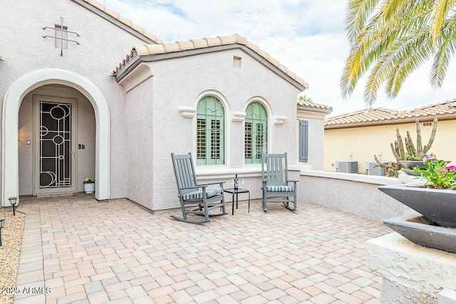 view of patio / terrace featuring central AC unit