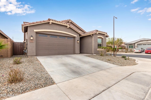 view of front of house with a garage