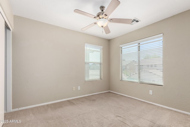 1968 E Emily Ln, Gilbert, AZ 85295 - empty room featuring ceiling fan, light carpet, and baseboards