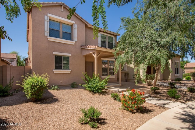 1968 E Emily Ln, Gilbert, AZ 85295 - view of front of home featuring fence, stucco siding, and a tiled roof