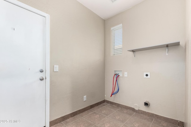 1968 E Emily Ln, Gilbert, AZ 85295 - clothes washing area with laundry area, baseboards, hookup for a washing machine, tile patterned floors, and electric dryer hookup
