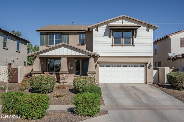 view of front facade with a garage