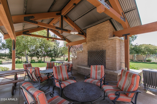 view of patio / terrace with a gazebo