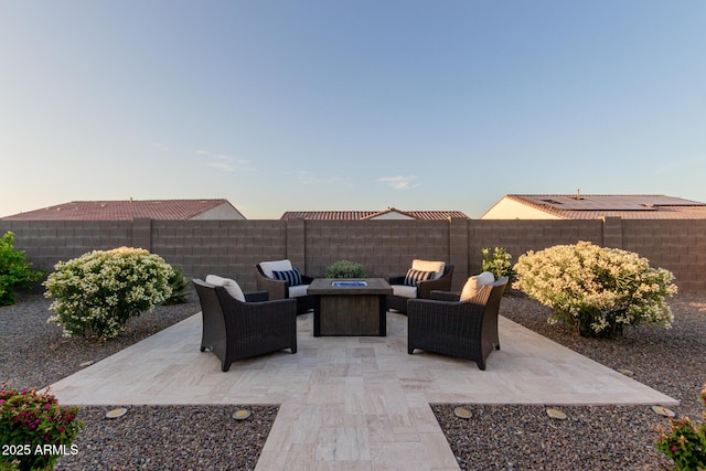 17896 W Amberwood Dr, Goodyear, AZ 85338 - view of patio featuring a fenced backyard and an outdoor hangout area