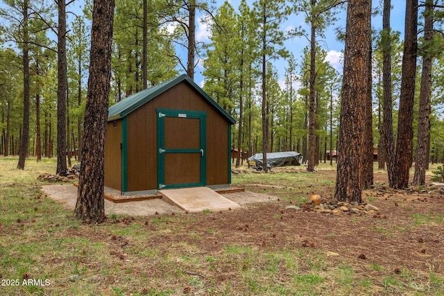 view of shed