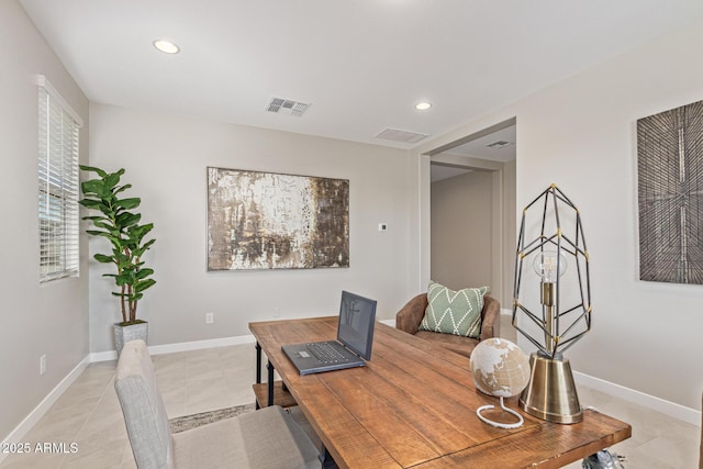 4371 E Enmark Dr, San Tan Valley, AZ 85143 - office area with recessed lighting and light tile patterned flooring