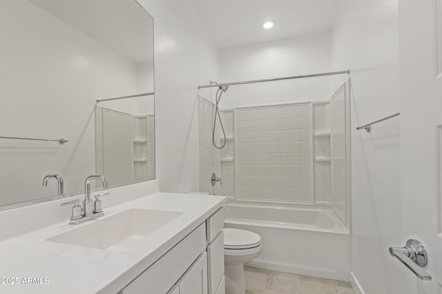 4371 E Enmark Dr, San Tan Valley, AZ 85143 - full bathroom featuring vanity, shower / tub combination, tile patterned flooring, and recessed lighting