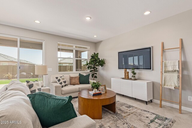 4371 E Enmark Dr, San Tan Valley, AZ 85143 - living room featuring baseboards and recessed lighting