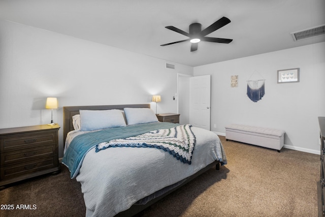 1408 N 62nd Pl, Mesa, AZ 85205 - bedroom with carpet floors, baseboards, and ceiling fan