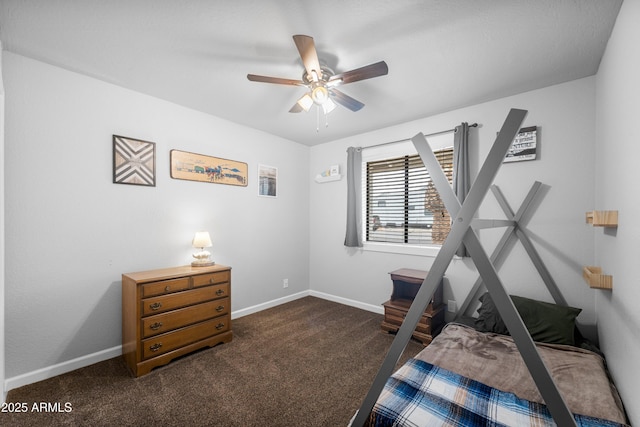 1408 N 62nd Pl, Mesa, AZ 85205 - carpeted bedroom with baseboards and ceiling fan