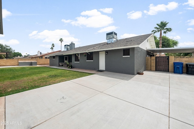 1408 N 62nd Pl, Mesa, AZ 85205 - view of front of home featuring a gate, a shingled roof, and a chimney