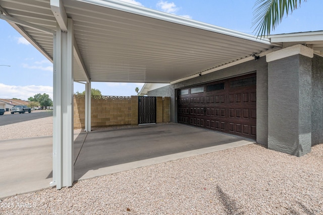1408 N 62nd Pl, Mesa, AZ 85205 - view of parking / parking lot with an attached carport and gravel driveway