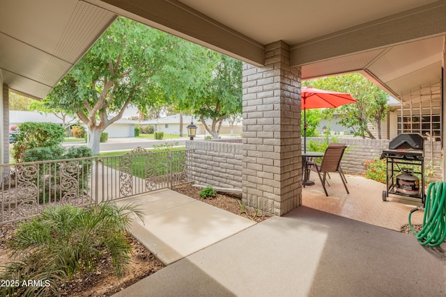 view of patio featuring grilling area