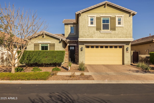 view of front of property featuring a garage