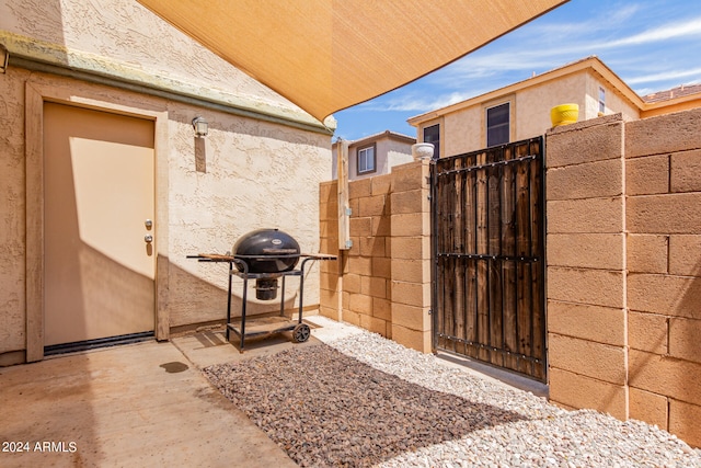 view of patio featuring grilling area