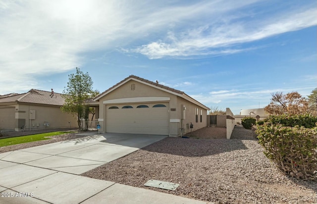 single story home featuring a garage